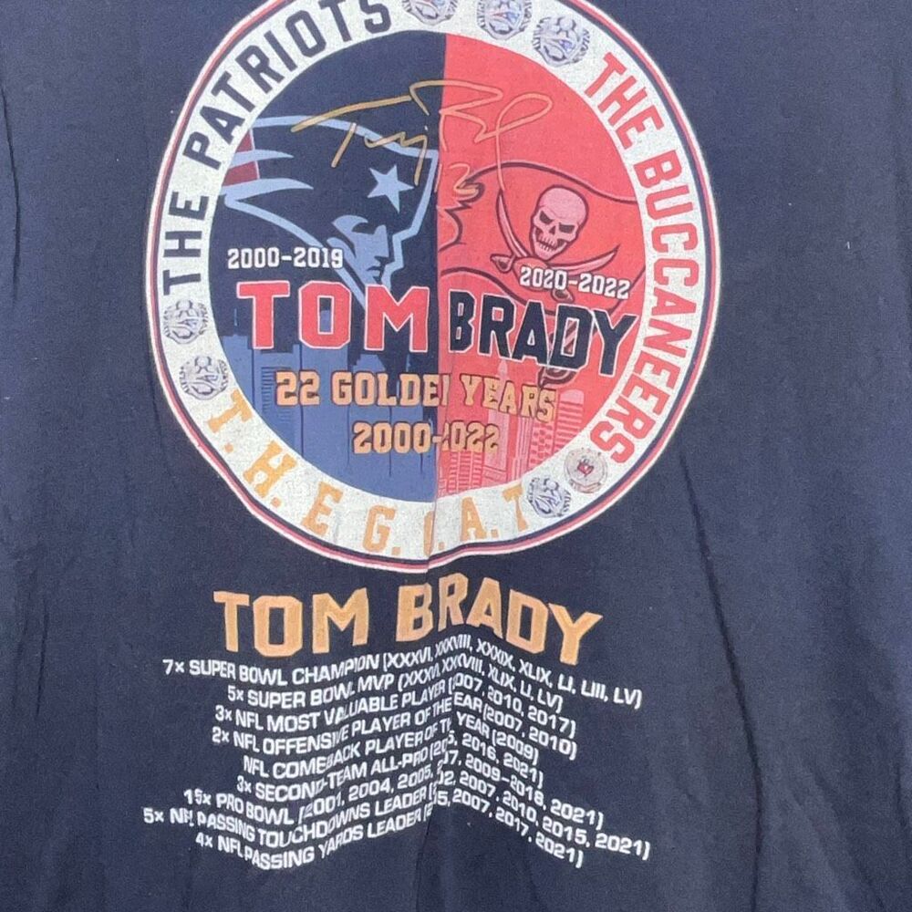 Anvil By Gildan Men's Tom Brady 22‎ Golden Years Short Sleeve T-Shirt Size 2XL